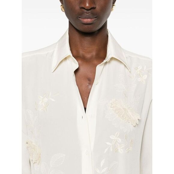 ERMANNO SCERVINO Women's Ruffle Tie-Neck Blouse Women WHITE Shirts - Picture 4 of 5